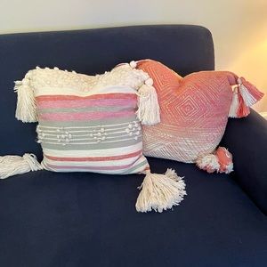 2 Anthropologie pillows with down insets